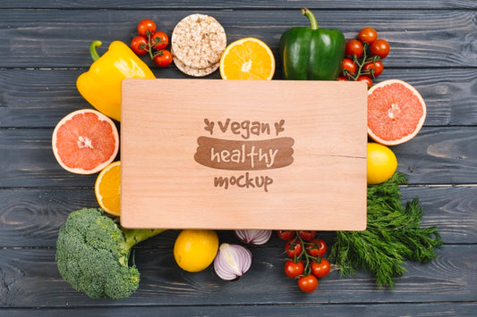 Free Healthy And Fresh Vegan Food Mock-Up Psd