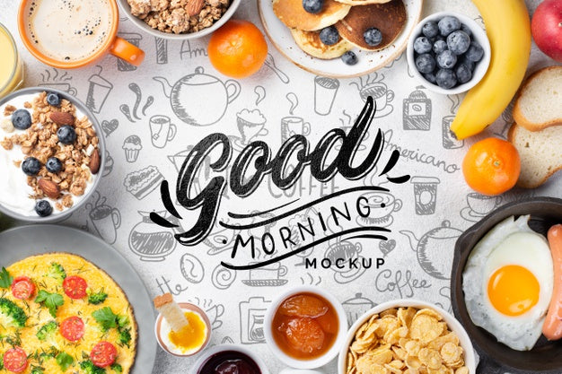 Free Healthy Breakfast Concept Mock-Up Psd