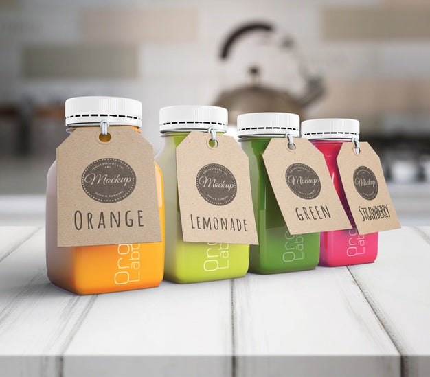 Free Healthy Eating Smoothies For Detox Concept With Labels Psd