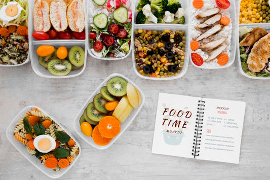 Free Healthy Meals And Notebook Mock-Up Psd