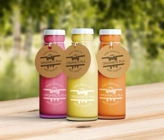Free Healthy Smoothies On Wooden Table Mock-Up Psd