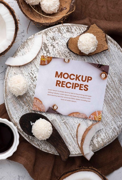 Free Healthy Sweets Recipe Mockup Psd
