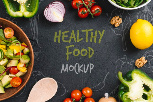 Free Healthy Vegan Food Mock-Up Psd
