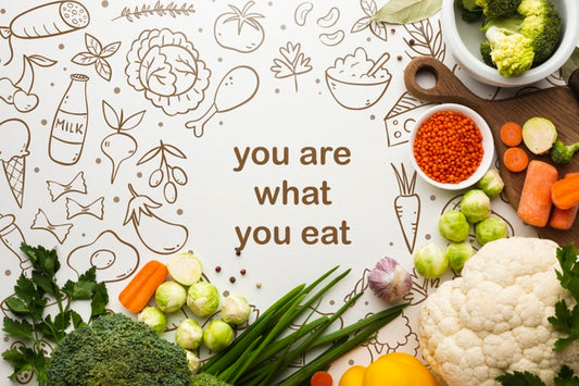 Free Healthy Vegetables With Positive Message Psd