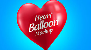 Free Heart Balloon Mockup Psd For Valentine’S Day