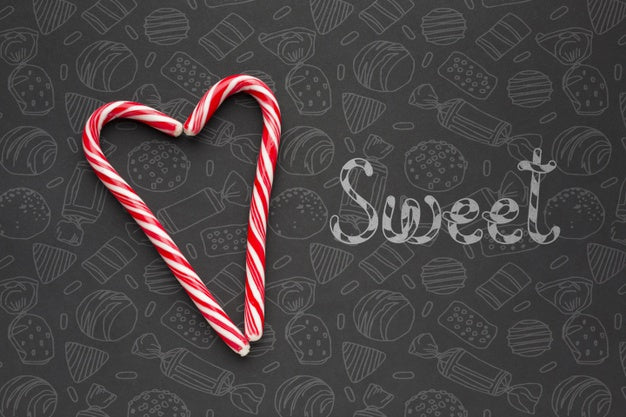 Free Heart Shape Made Of Candies Psd