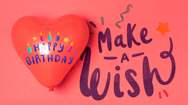 Free Heart Shaped Balloon Birthday Design Psd