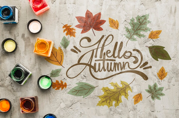 Free Hello Autumn Artistic Draw Concept Psd
