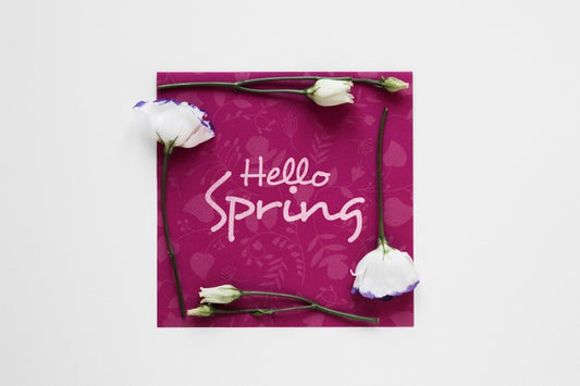 Free Hello Spring Greeting Card Psd