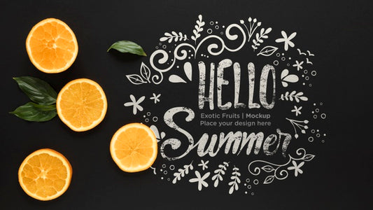 Free Hello Summer Concept With Oranges Psd