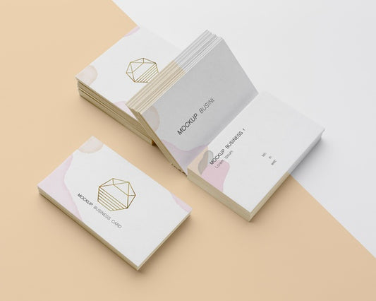 Free High Angle Assortment Of Mock-Up Business Card Psd