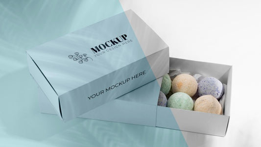 Free High Angle Bath Bombs In Boxes Mock-Up Psd