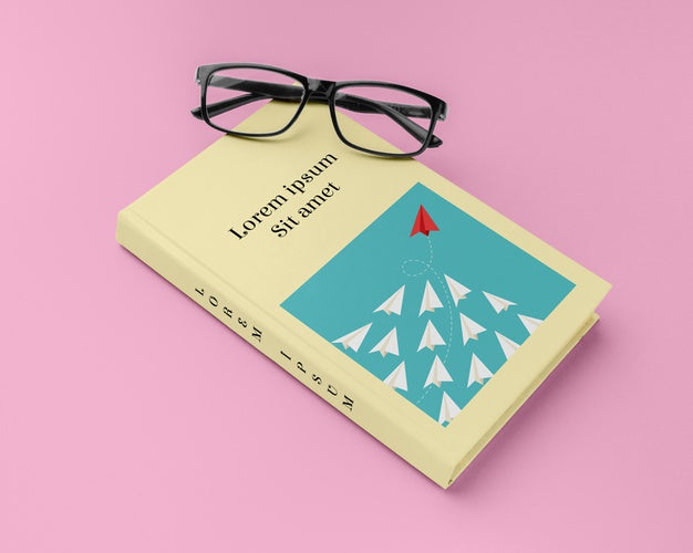 Free High Angle Book Cover Mock-Up Composition Psd