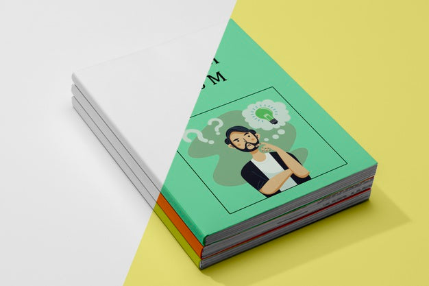 Free High Angle Book Mock-Up Psd