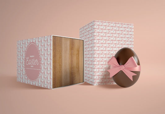 Free High Angle Boxes With Chocolate Eggs Psd