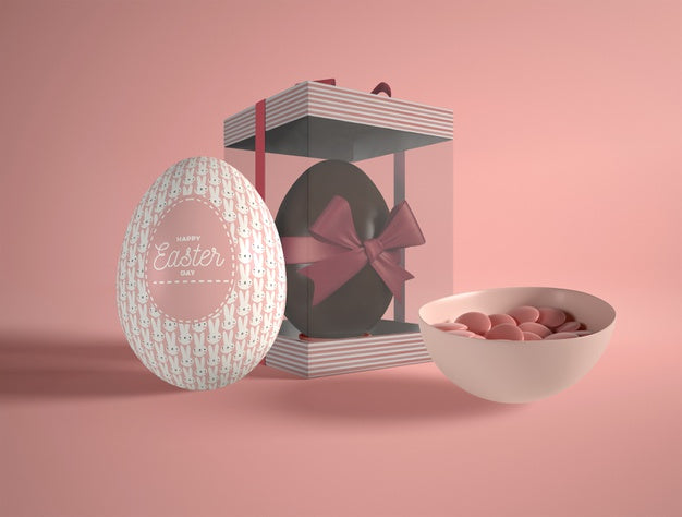 Free High Angle Chocolate Egg And Candies Psd