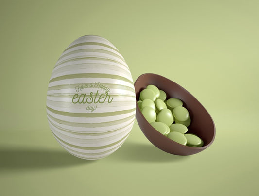 Free High Angle Chocolate Egg With Candies Inside Psd