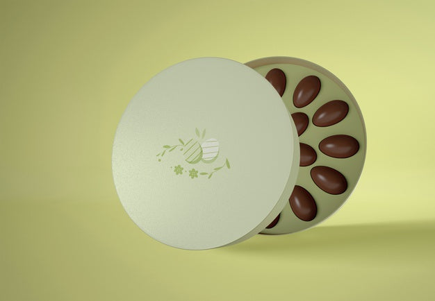 Free High Angle Chocolate Eggs In Box Psd