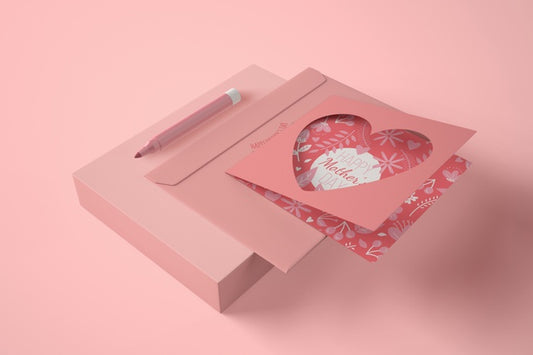 Free High Angle Composition For Mother'S Day With Card Psd