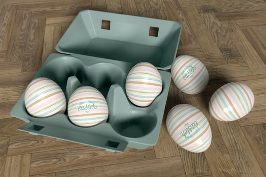 Free High Angle Decorative Easter Eggs Psd