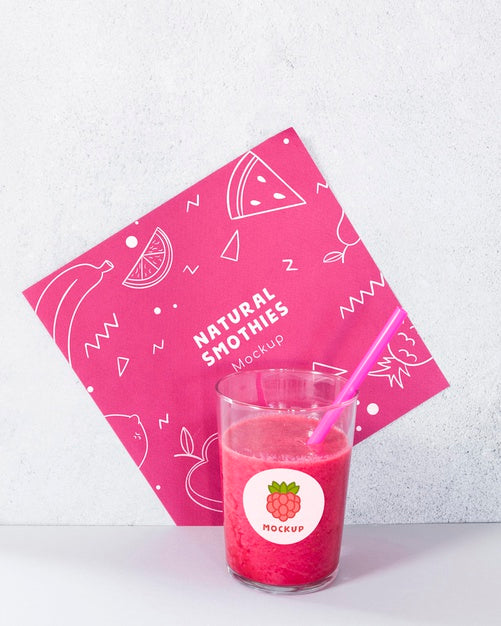 Free High Angle Delicious Raspberry Smoothie Psd