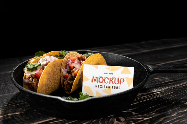 Free High Angle Delicious Taco Arrangement Psd