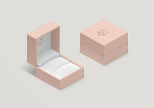 Free High Angle Empty Pink Ring Box Psd