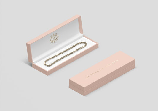 Free High Angle Jewelry Box With Pearl Necklace Psd