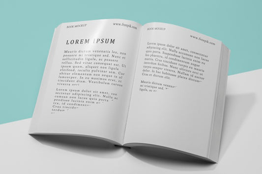 Free High Angle Mock-Up Of Open Book Psd