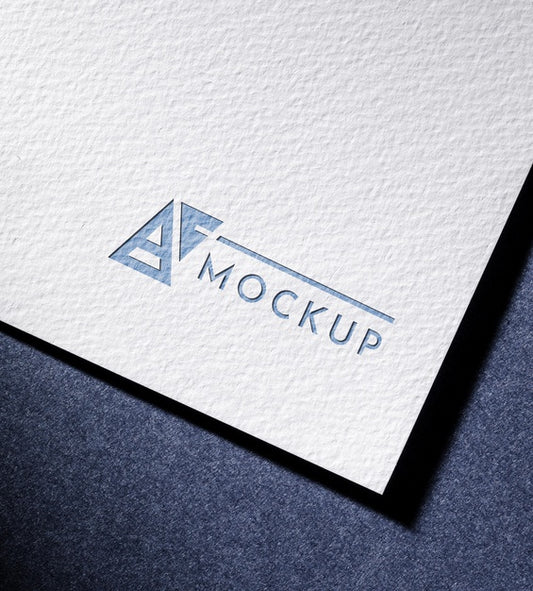 Free High Angle Of Business Mock-Up Card With Textured Surface Paper Psd