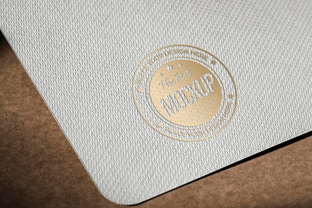 Free High Angle Of Business Paper Card Mock-Up With Coarse Surface Psd