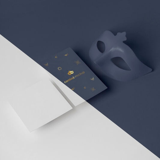 Free High Angle Of Minimalistic Carnival Invitation With Mask Psd