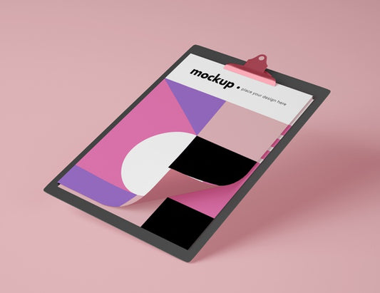 Free High Angle Of Mock-Up Notepad With Paper Psd