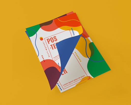 Free High Angle Of Multicolored Papers Psd