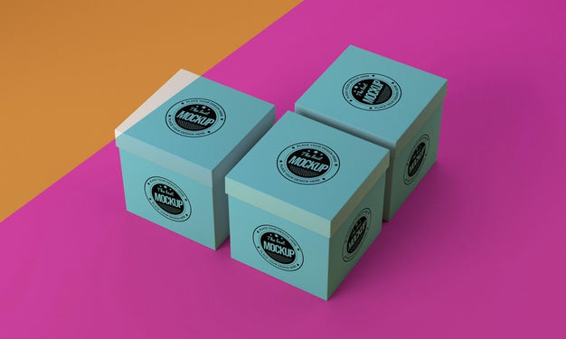 Free High Angle Of Packaging Box Mock-Up Psd