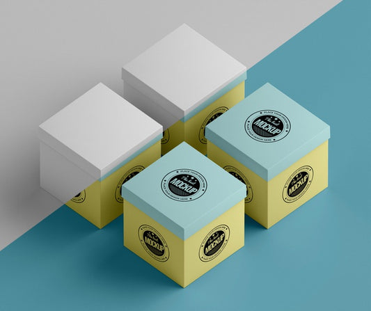 Free High Angle Of Packaging Box Mock-Up Psd