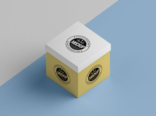 Free High Angle Of Packaging Box Mock-Up Psd