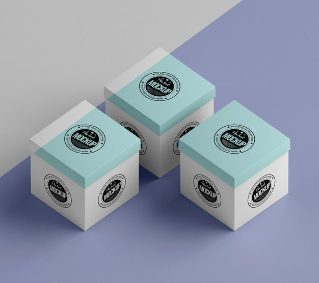 Free High Angle Of Packaging Box Mock-Up Psd