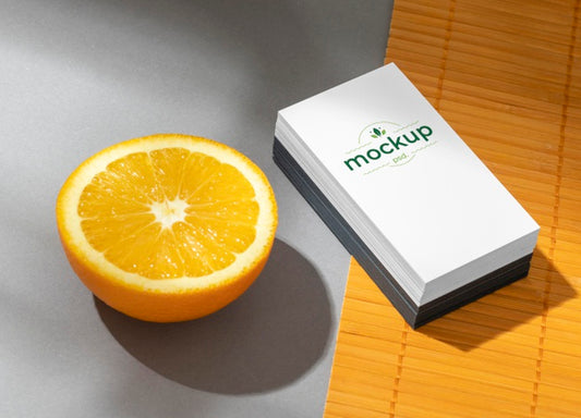 Free High Angle Of Paper Stationery With Citrus Psd