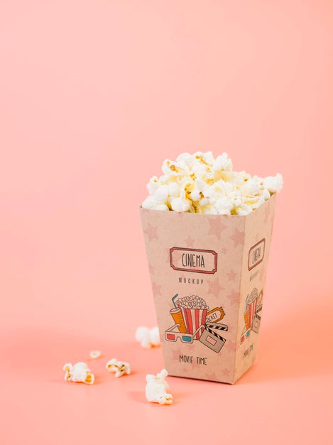Free High Angle Of Popcorn Cup For Cinema Psd