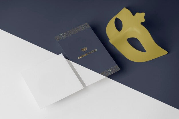 Free High Angle Of Simplistic Carnival Invitation With Mask Psd