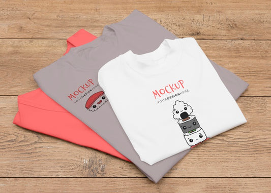 Free High Angle Of T-Shirt Concept Mock-Up Psd