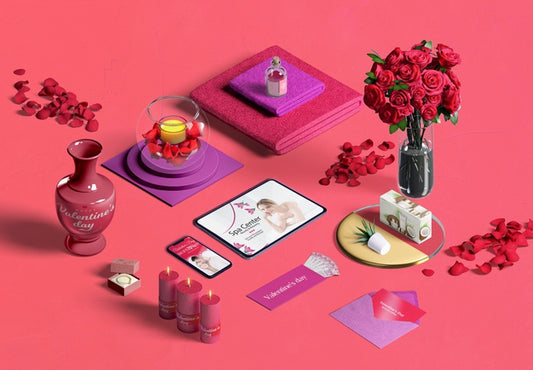 Free High Angle Of Valentine'S Day Concept Psd
