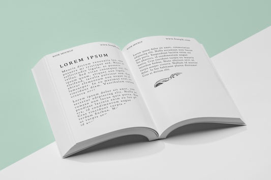 Free High Angle Open Book Mock-Up Psd