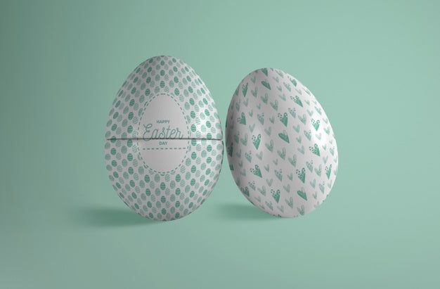 Free High Angle Painted Eggs For Easter Psd