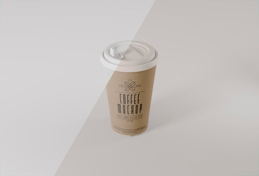 Free High Angle Paper Coffee Cup Mockup Psd