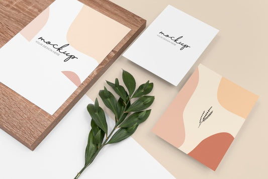 Free High Angle Stationery And Wood Assortment Psd