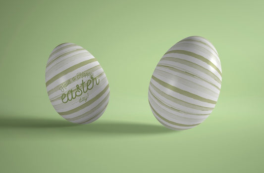 Free High Angle Two Easter Eggs On Table Psd