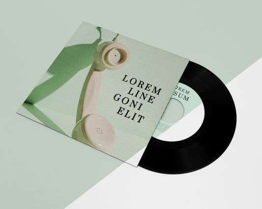 Free High Angle Vinyl Records Mock-Up Composition Psd