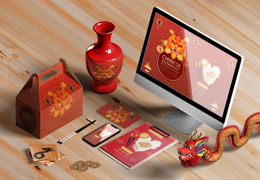 Free High View Digital Devices And Gifts For Chinese New Year Psd